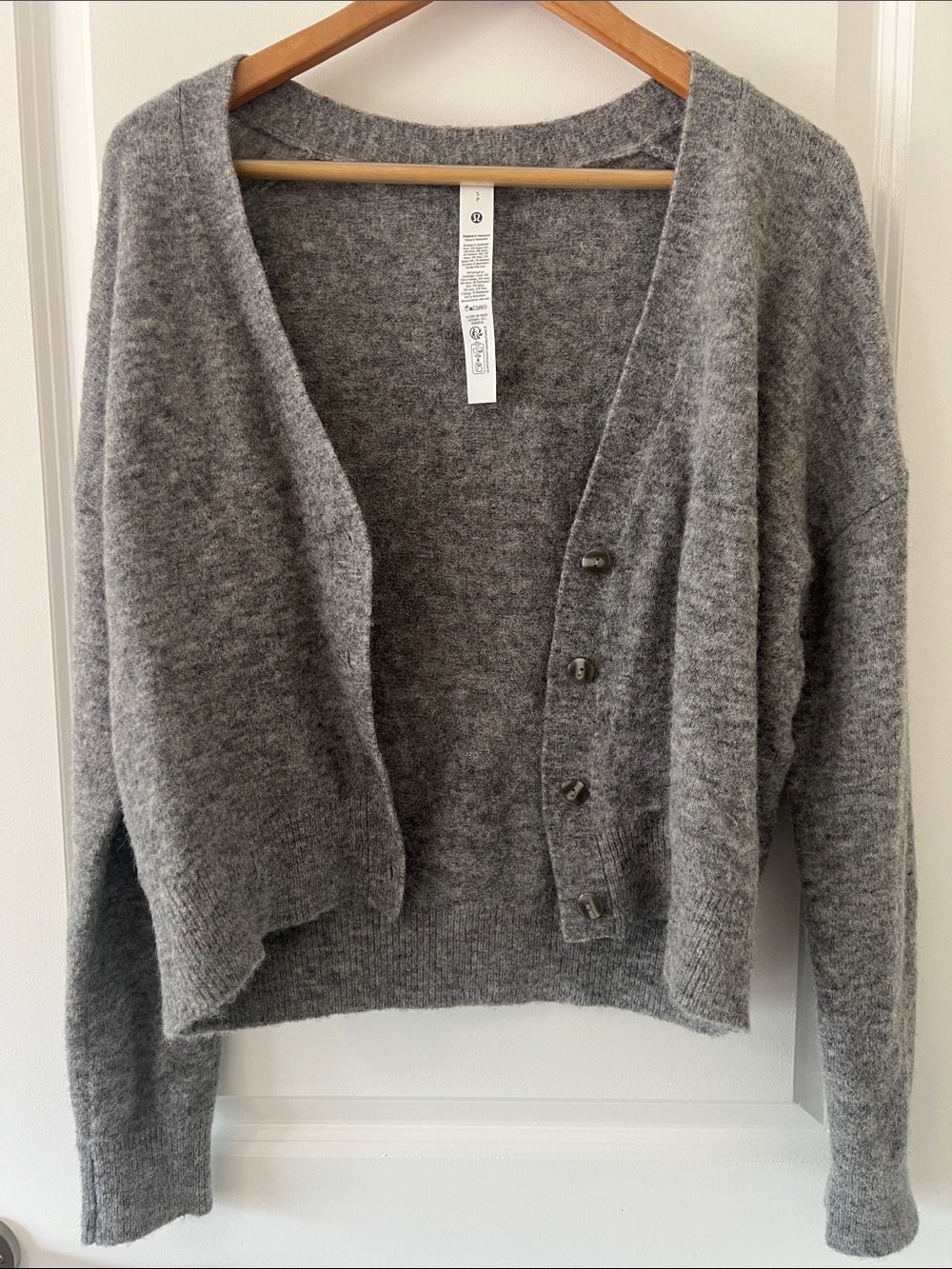 lululemon athletica Heather Gray Wool Cardigan